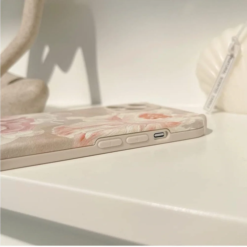 5for$10 Pale Floral iPhone 12 Pro Max Case, Aesthetic TPU Cover Protection Case